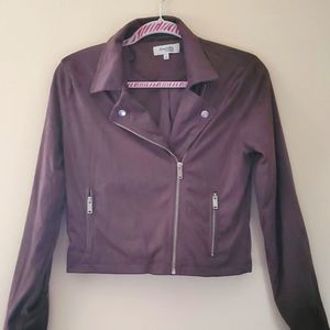 Faux suede moto jacket